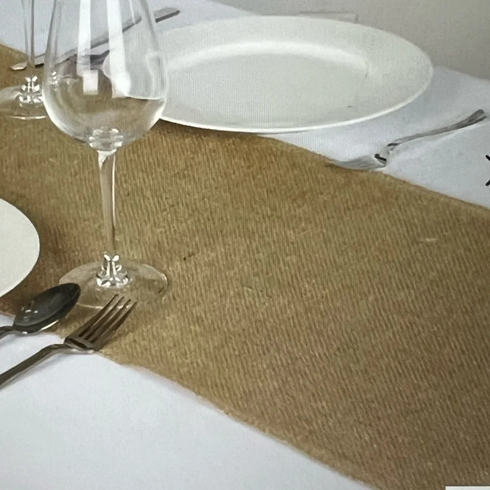 Natural Burlap table runner
